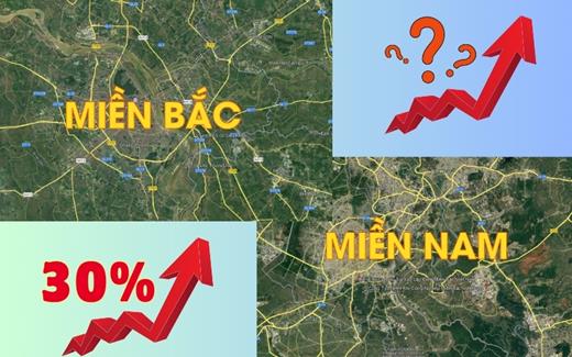 So sánh biên tăng giá BĐS Miền Nam và Miền Bắc năm 2024