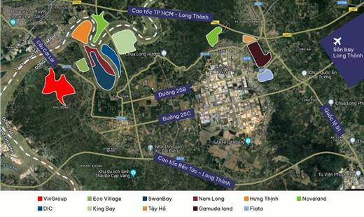 Quỹ đất của các chủ đầu tư lớn tại huyện Nhơn Trạch, Đồng Nai
